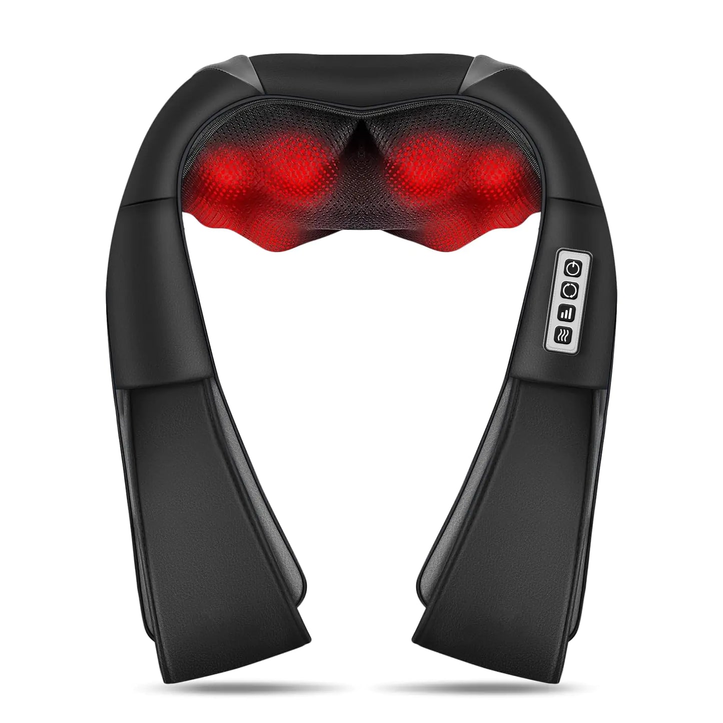 Diveotree Neck Back Massager Shiatsu Neck and Shoulder Massager with Heat 3D Deep Tissue Kneading Massager Electric Massager for Shoulder Back Leg Muscle Pain Relief Home & Office Use (Black)