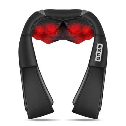 Diveotree Neck Back Massager Shiatsu Neck and Shoulder Massager with Heat 3D Deep Tissue Kneading Massager Electric Massager for Shoulder Back Leg Muscle Pain Relief Home & Office Use (Black)